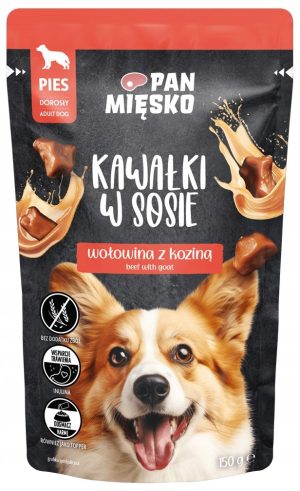 Pan Mięsko Karma mokra dla psa Kawałki w sosie Wołowina z koziną 150 g