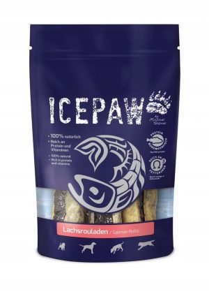 ICEPAW Lachsrouladen – gryzak ze skór łososia i wołowej 3 szt