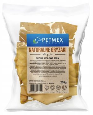 Petmex SKÓRA WOŁOWA przysmak naturalny gryzak dla psa 15 cm 200G