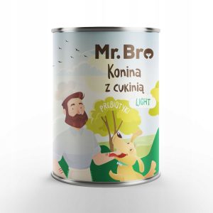 Mr. Bro mokra karma dla psa KONINA Z CUKINIĄ LIGHT z prebiotykami 400g